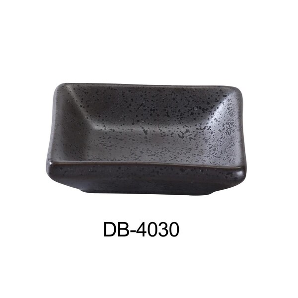 Yanco 3 x 2.25 in. Diamond Black Collection Rectangular Sauce Dish, Matte Glaze - 2 oz, 48PK DB-4030 - main